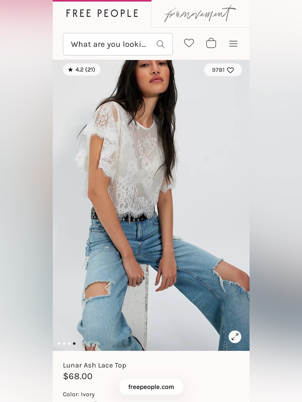 NWT Free People lace top🔥